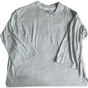Disney Epcot Spaceship Earth Gray 3/4 Sleeve Top‎ Shirt Womens Medium NWT